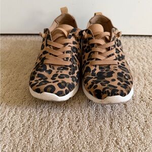 Not Rated Leopard Print Sneakers - Tan and Black